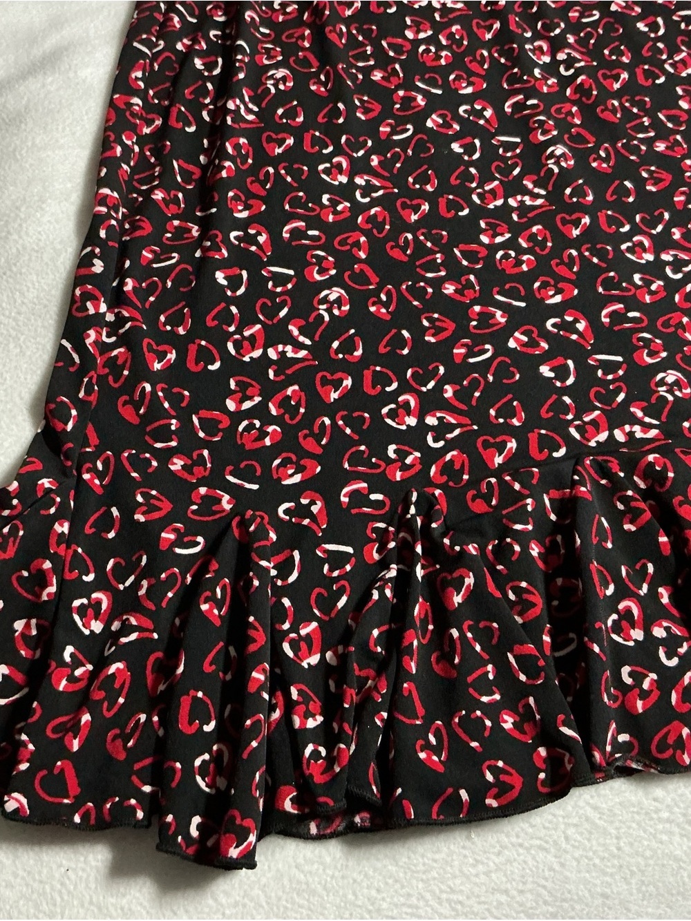 Lily Black & red hearts fit and flare Wrap Dress medium - Picture 6 of 11